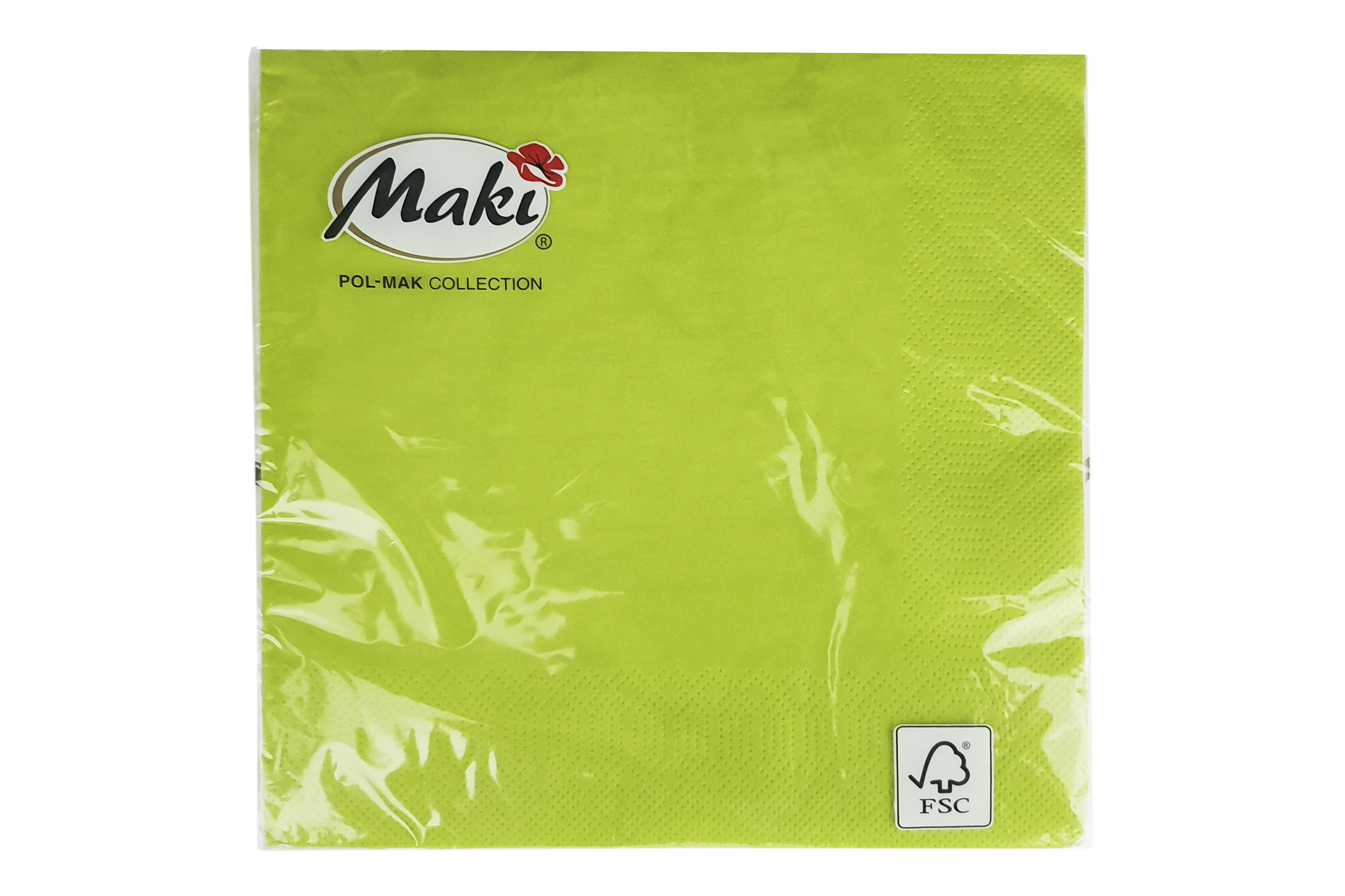 Servetele de masa 33x33cm verde aprins - 3 straturi